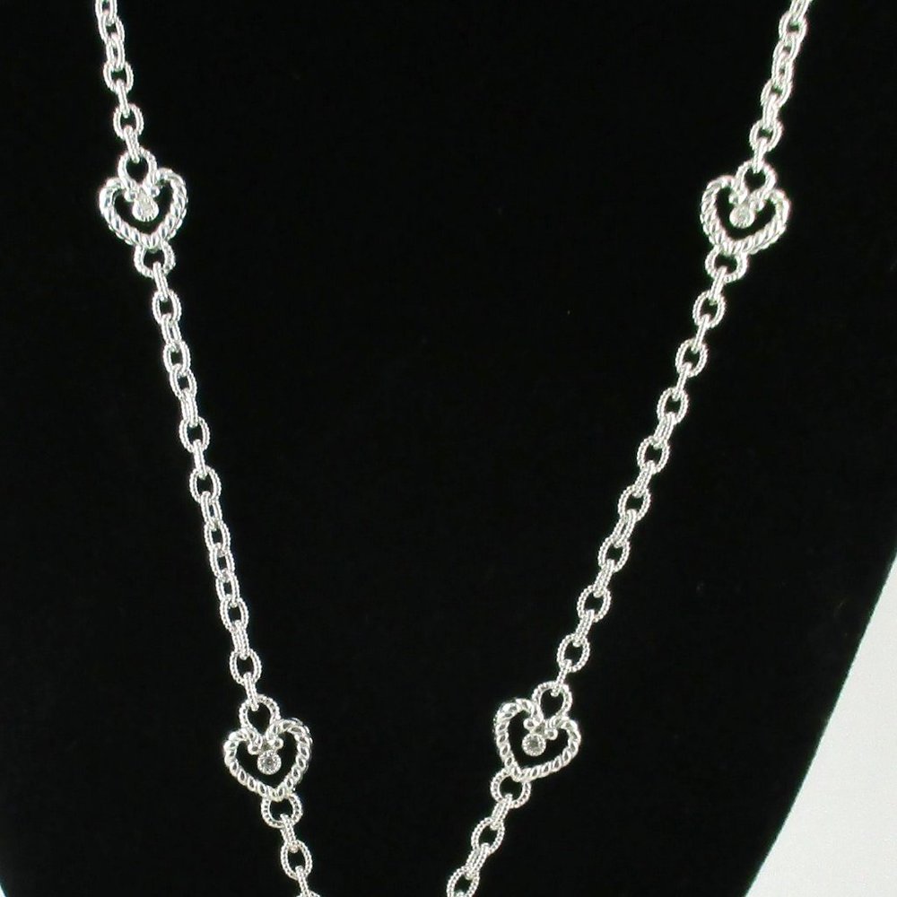 Judith Ripka Blue Agate Heart Enhancer with Chain - Picture 15 of 16